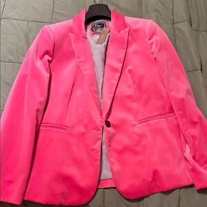 J. Crew Vibrant Pink Velour Blazer